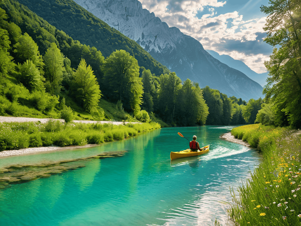 Exploring Soca Valley Slovenia landscape