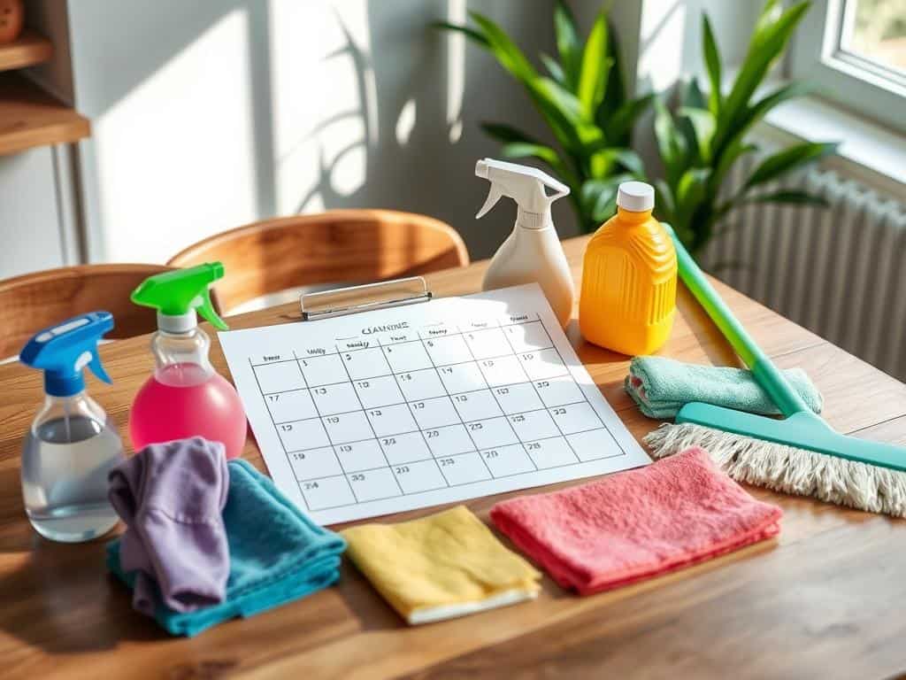 cleaning schedule and supplies