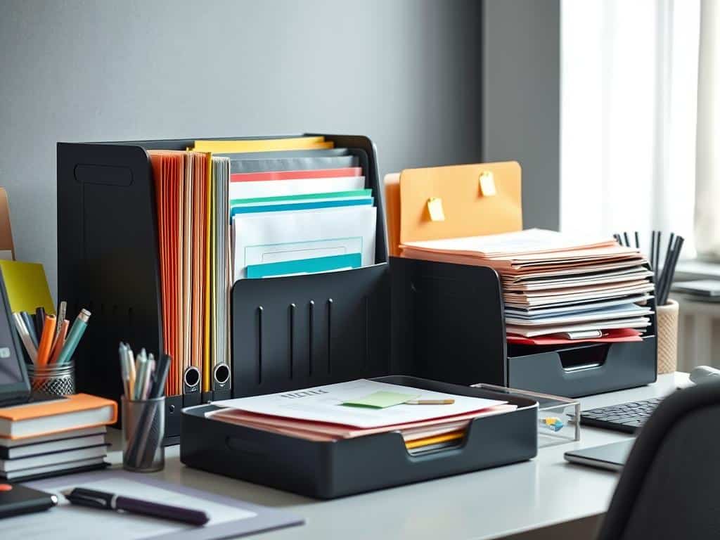 filing system for desk organization