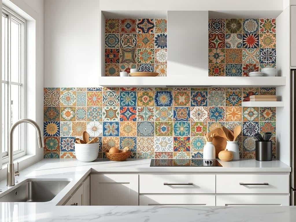 DIY backsplash for kitchen improvement